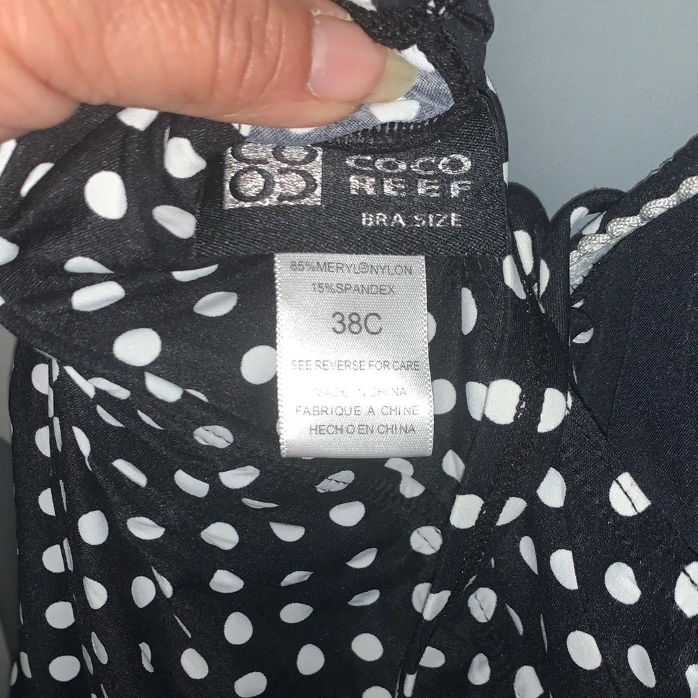 Coco Reef Black and White Polka Dot One Piece Swimsuit - Picture 7 of 7